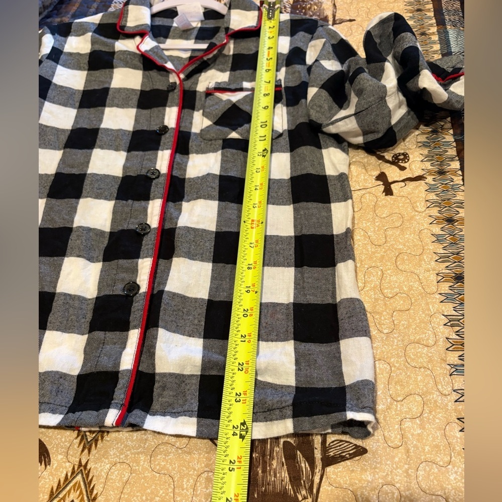 Wondershop Black and White buffalo check/red piping  Pajama Set women’s XS - Picture 10 of 16